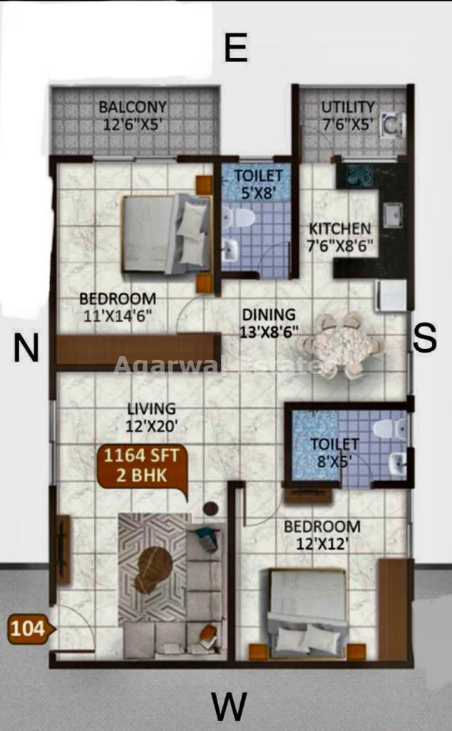 2 BHK Residential Apartment for Rent in Bellandur, Bangalore East
