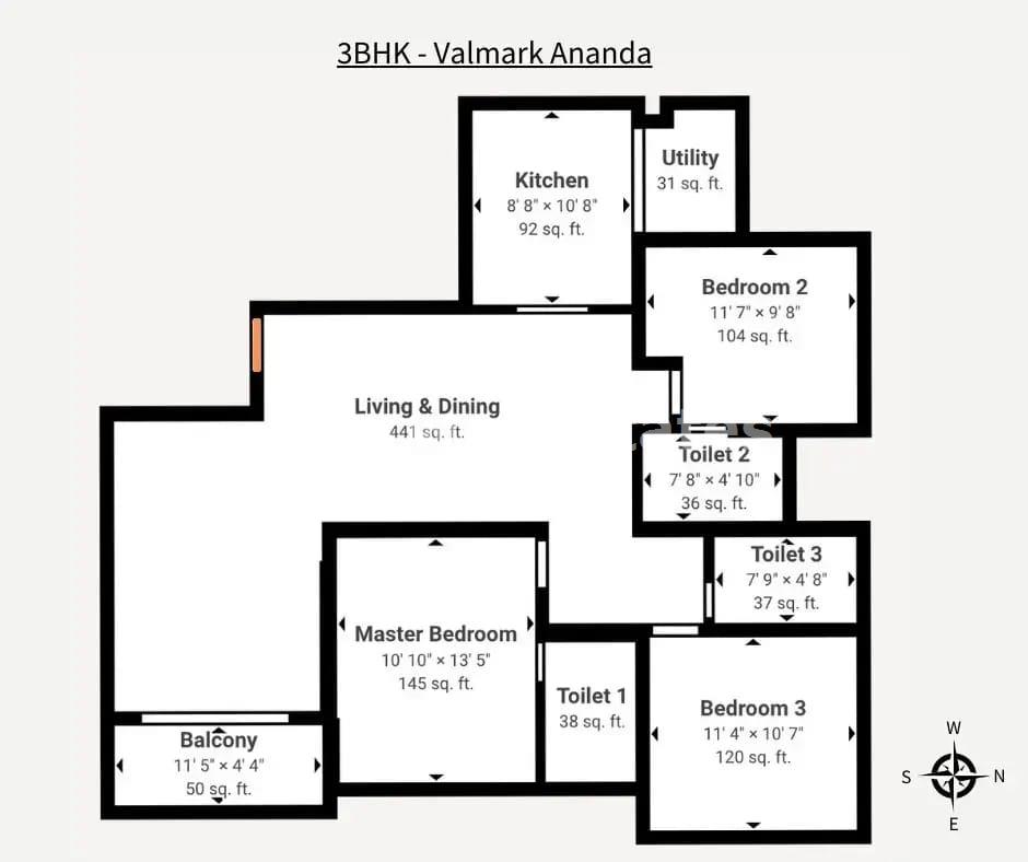 3 BHK Residential Apartment for Sale in Bannerghatta Road, Bangalore South - 3